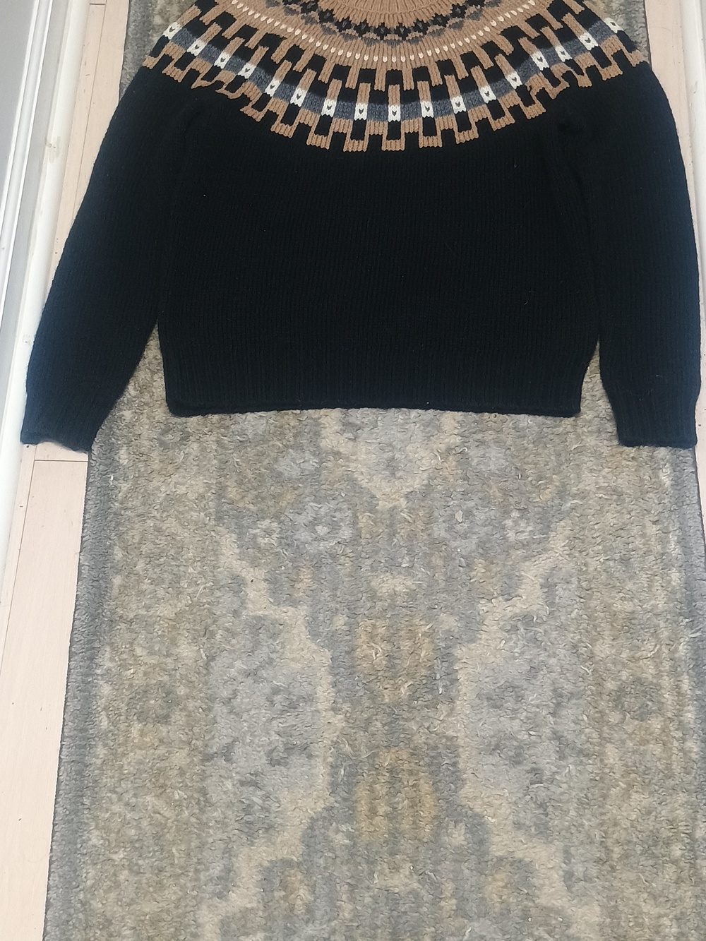 Black And Tan Fair Isle Sweater